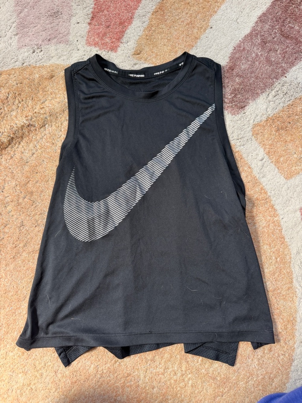 Nike Black Tank Top with White Striped Swoosh